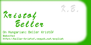 kristof beller business card