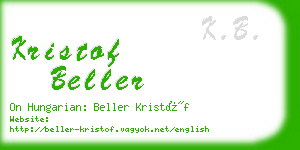 kristof beller business card